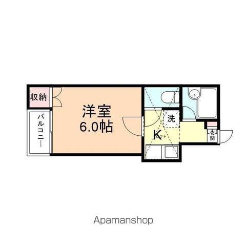 ボヌールのうまちⅠ(1K/2階)の間取り写真