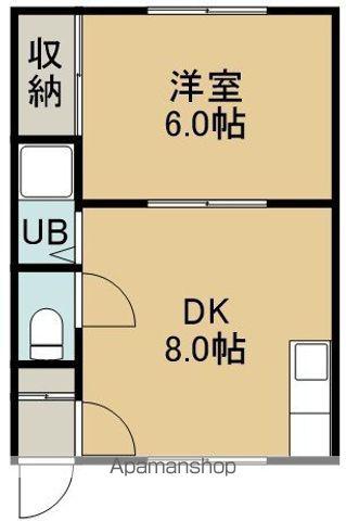 コーポハイブリッジ(1DK/2階)の間取り写真