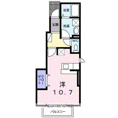 グランコンフォール(ワンルーム/1階)の間取り写真