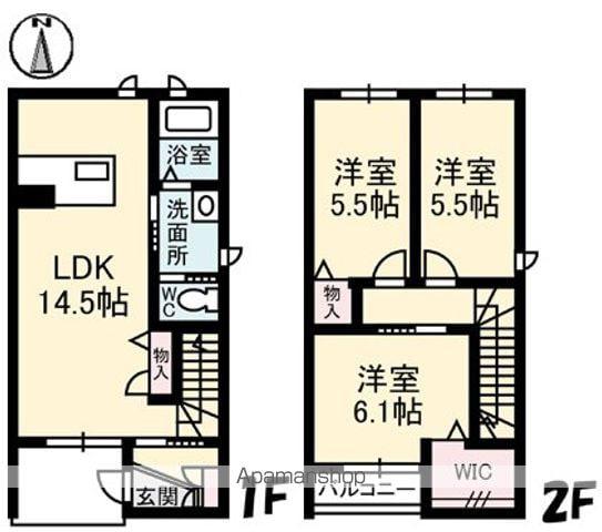 ブランシェ佐藤 3棟(3LDK)の間取り写真