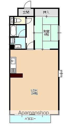 ロワイヤルユウ弘前大町2(1LDK/6階)の間取り写真