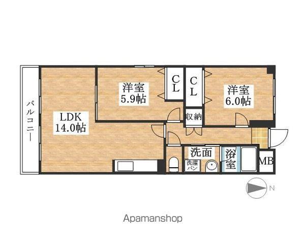 メゾンドエトワール(2LDK/2階)の間取り写真