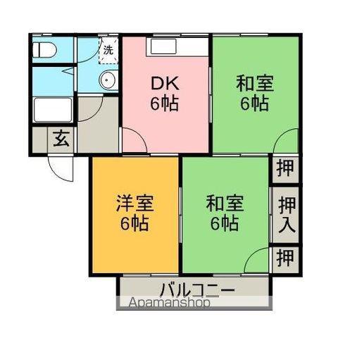 メゾントレビXⅢ(3DK/2階)の間取り写真