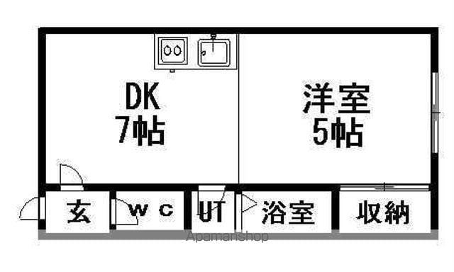 アドバンスコーポA(1DK/2階)の間取り写真