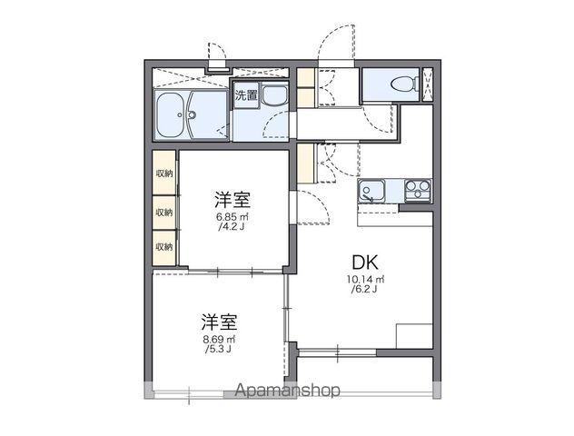 レオパレスSEIZANSOU(2DK/2階)の間取り写真