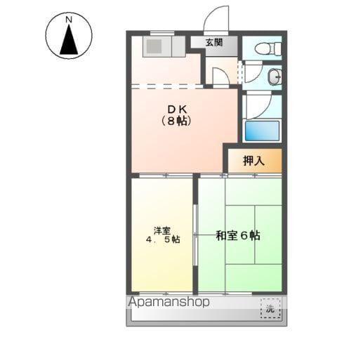 サンハイツNAWA A・B(2DK/1階)の間取り写真