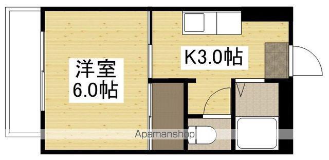ジーニアス21(1K/1階)の間取り写真