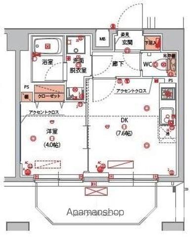 ハーモニーレジデンス山手サウス大塚(1DK/10階)の間取り写真