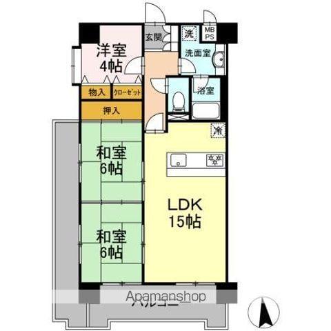 リバーサイド鈴木(3LDK/6階)の間取り写真