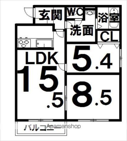 みずほ町ハイツ(2LDK/3階)の間取り写真