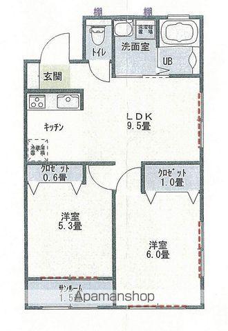 HOUSE・DREAM-A(2DK/2階)の間取り写真
