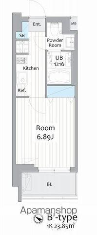 アンソレイユ横浜(1K/4階)の間取り写真