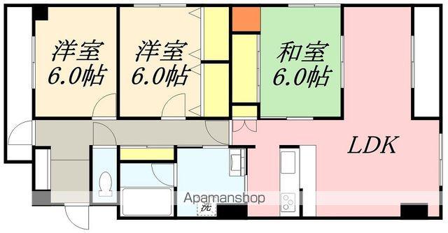 パシフィック大三坂一番館(3LDK/4階)の間取り写真