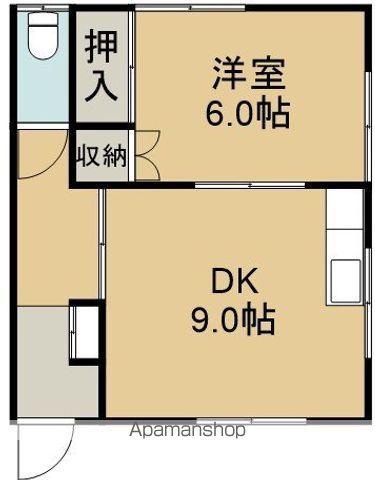 三浦アパート(1DK/2階)の間取り写真