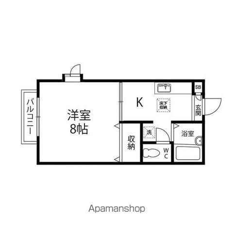 ディアスウタカ(1K/1階)の間取り写真