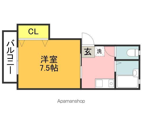KMハイツⅤ C棟(1K/2階)の間取り写真