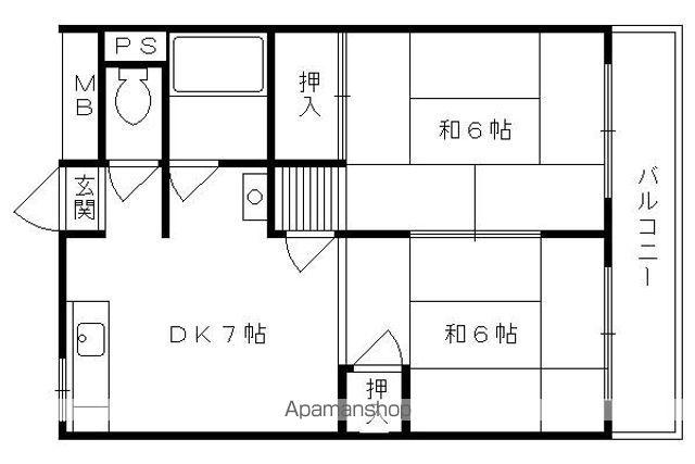 メゾン野溝(2DK/3階)の間取り写真