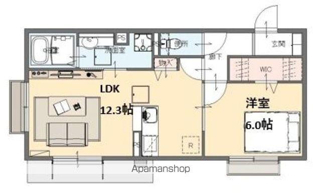 エスポワールタカムラⅡ(1LDK/3階)の間取り写真