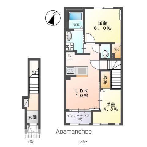 ココソレイユ(2LDK/2階)の間取り写真