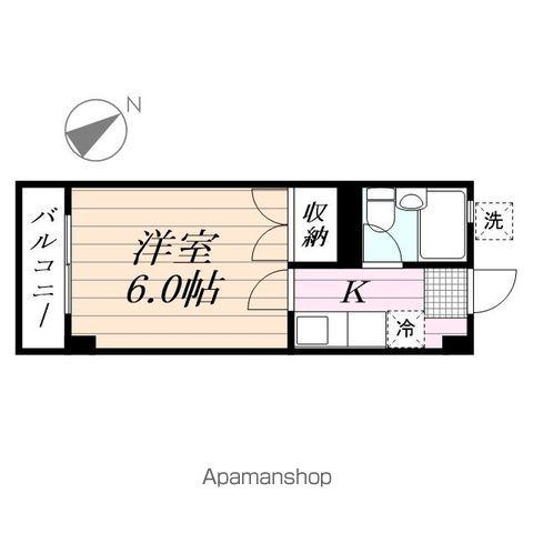 ビレッジ仁戸名(1K/2階)の間取り写真