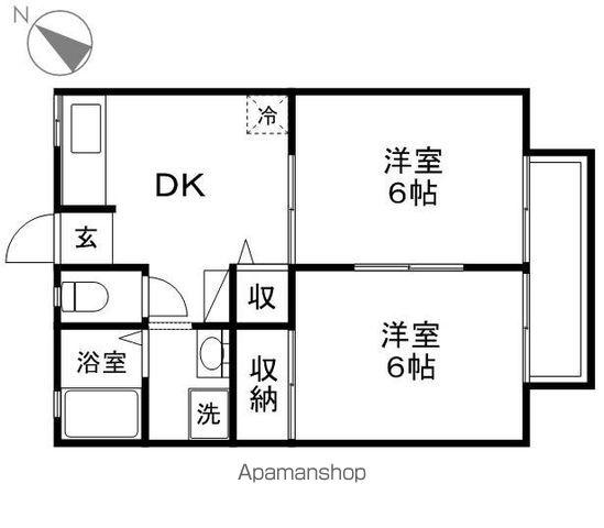 セローハウス(2DK/1階)の間取り写真