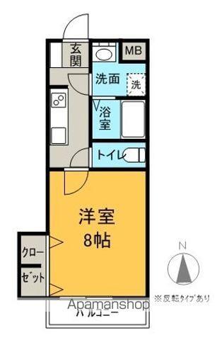 フレンドリーハイツ紺屋(1K/2階)の間取り写真