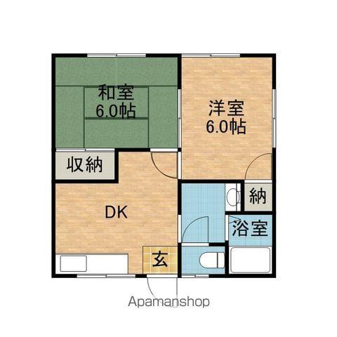 神野コーポ(2DK/2階)の間取り写真