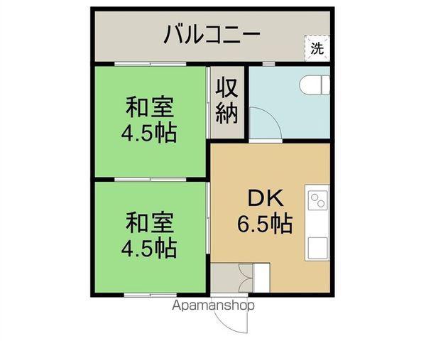 コーポたまみつ(2DK/3階)の間取り写真
