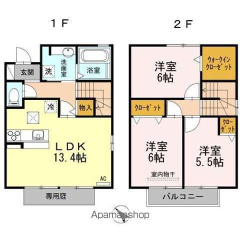 プラムガーデン大針 C棟(3LDK)の間取り写真