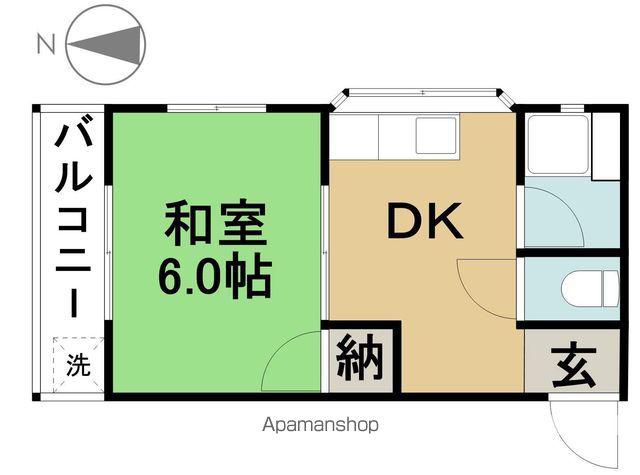 サンライフ高畑(1DK/2階)の間取り写真
