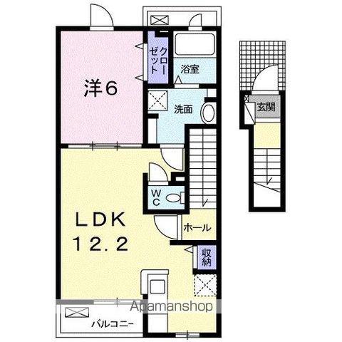 ミルフロールⅤ(1LDK/2階)の間取り写真
