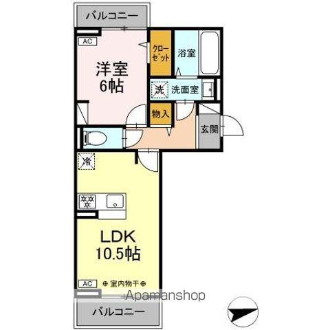 セレスティア昭和(1LDK/2階)の間取り写真