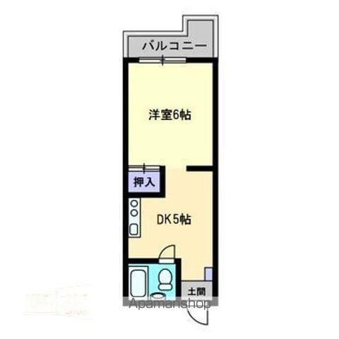 第2せいざん(1DK/3階)の間取り写真