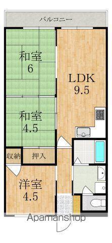 シャトー三島(3LDK/4階)の間取り写真
