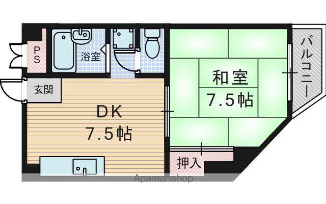 メゾンマカカーラ(1DK/4階)の間取り写真
