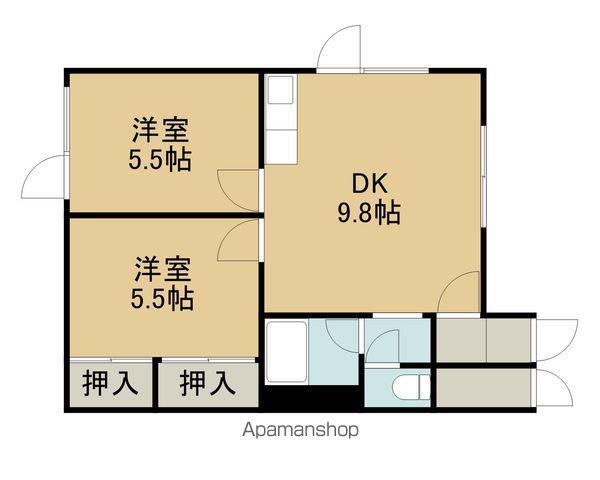 ロイヤルハイム柏木A(2DK/2階)の間取り写真