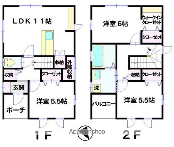 IRいしかわ鉄道 金沢駅 バス乗車時間:20分 観音堂バス停で下車 徒歩1分 2階建 築16年(3LDK)の間取り写真