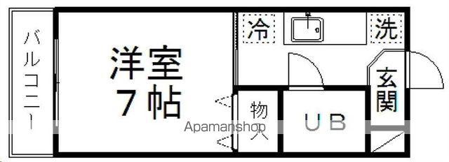 ピースフル錦町(1K/2階)の間取り写真