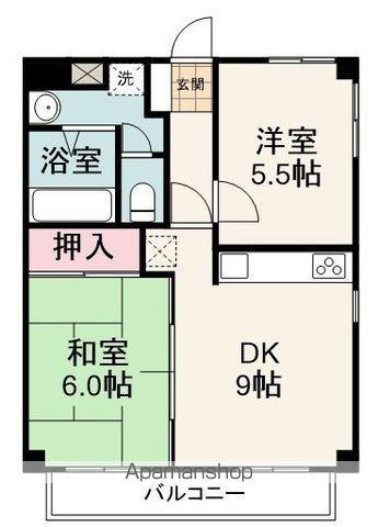 オラシオン馬渕(2DK/2階)の間取り写真