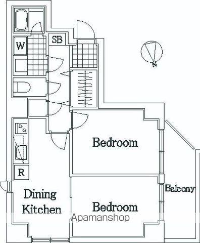 アーバンヒルズ西八王子(2DK/10階)の間取り写真