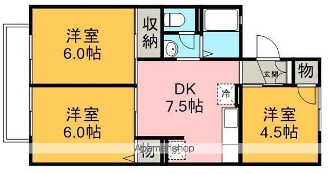 クレストハイツⅡ(3DK/2階)の間取り写真