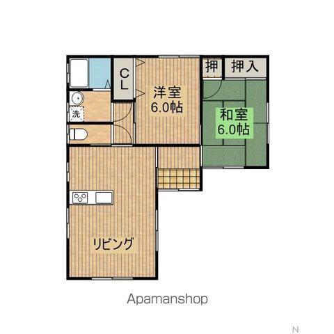 鹿児島県曽於市 1階建 築26年(2LDK)の間取り写真