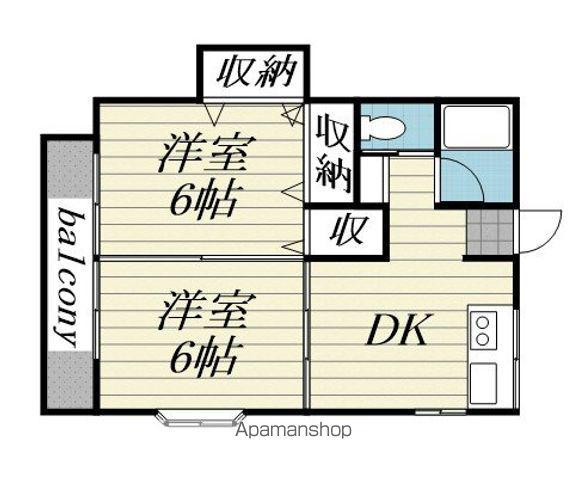 大竹コーポ(2DK/2階)の間取り写真