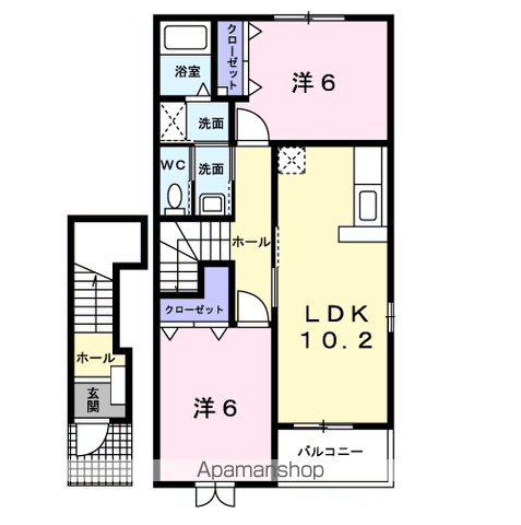 ブリズⅢ(2LDK/2階)の間取り写真