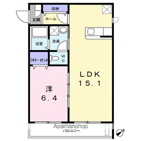 アビタシオンⅢ(1LDK/1階)の間取り写真