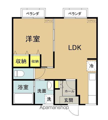 パナハイツ大橋(1LDK/1階)の間取り写真