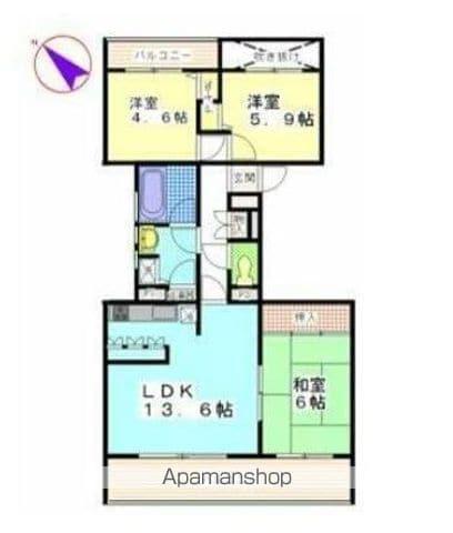 ハイツ東戸塚2(3LDK/2階)の間取り写真