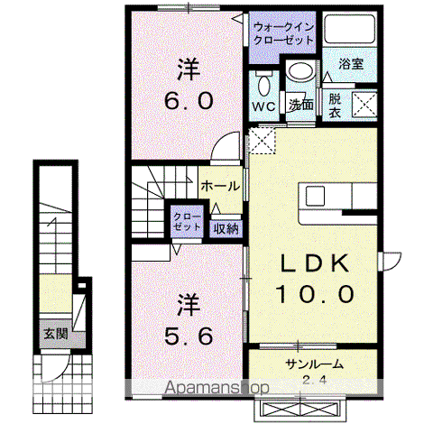 アタラクシア・Ⅶ(2LDK/2階)の間取り写真
