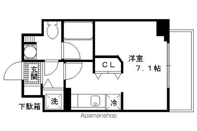 プレコート上鳥羽(1K/4階)の間取り写真