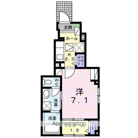 BOSCATO G(1K/1階)の間取り写真